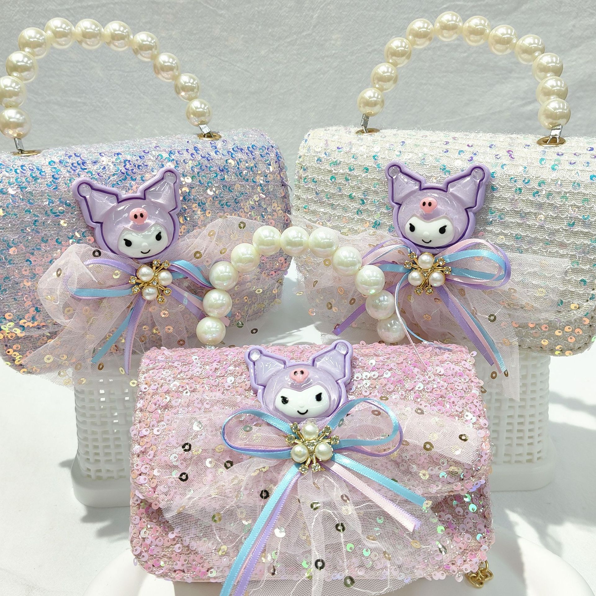 Bolso de arco para niños bolso de rosa de verano bolso de mochila para chicas bolso de princesa de perla pequeña bolsa de cambio de viento fragante