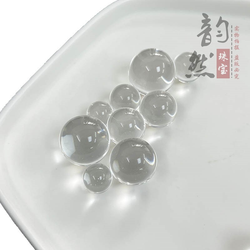 批发人造白水晶无孔散珠单珠配饰隔珠 diy手链锁骨项链白水晶配件|undefined