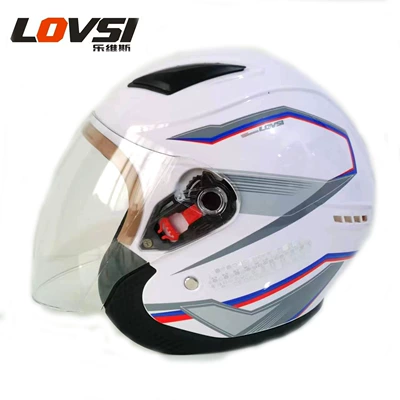 A Standard National Standard 3C Certified Motorcycle Helmet, All-Season Electric Vehicle Safety Helmet, Unisex, Warm Half Helmet for Riding (Motosiklet kaskı (dəbilqə)) - cool-white
