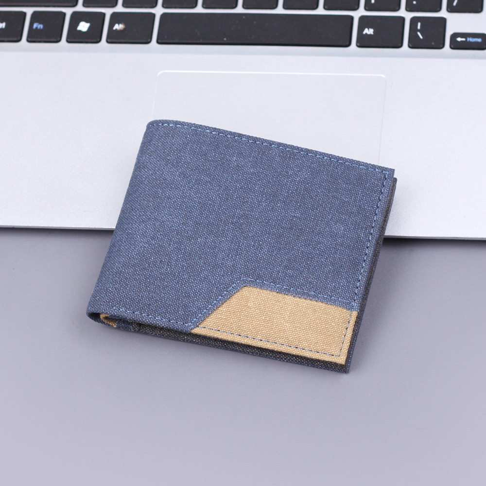 Canvas para hombres cartera corta, denim para hombres cartera de cuero, 20 por ciento de 9 tarjetas para hombres cartera de tarjetas más nuevas