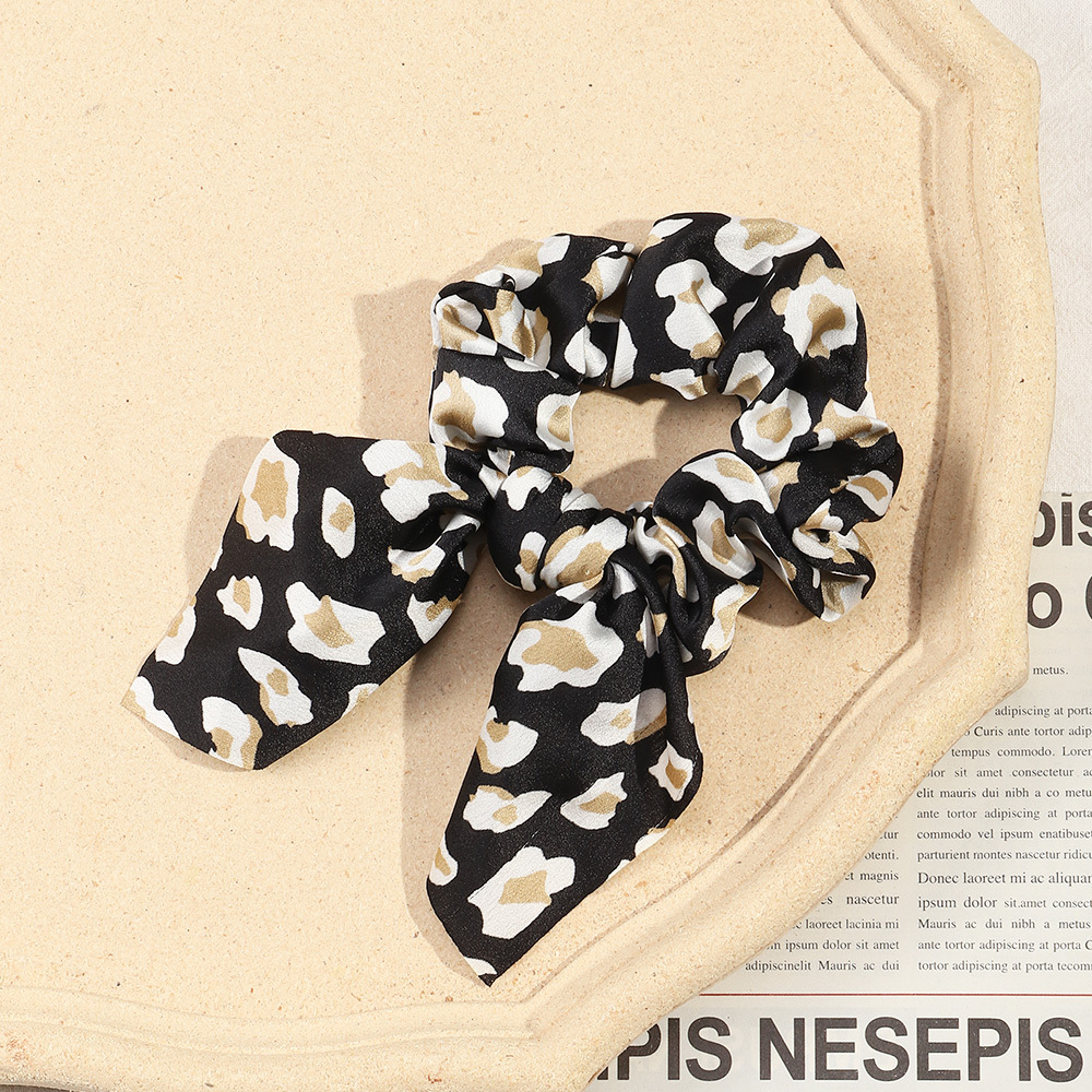 Snake Print Leopard Print Hair Accessories Head Flower Rabbit Ears Chiffon Dovetail Bow Hair Tie display picture 6