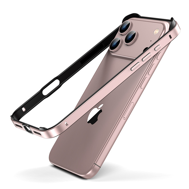 跨境适用iPhone16/17promax凸角硅胶金属边框苹果15pro防摔手机壳|undefined