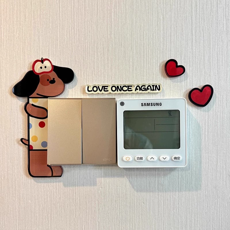 Супер милая наклейка переключения! Такса переключатель декоративная настенная наклейка акриловая самоклеящаяся защитная розетка бордюр набор