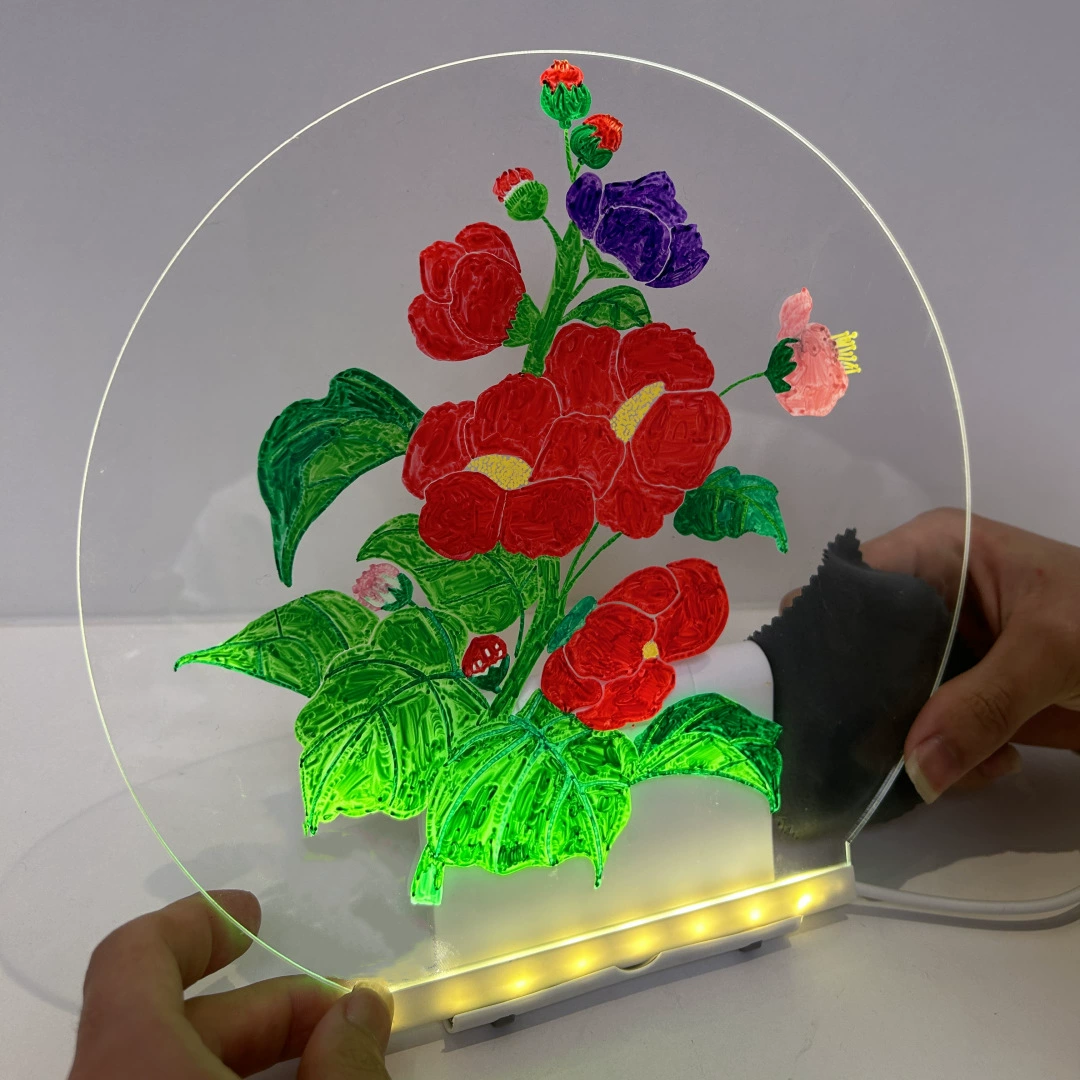 Акриловые ночные светильники для детей светящиеся прозрачные доски для рисования игрушка подарочный набор с регулируемым кронштейном