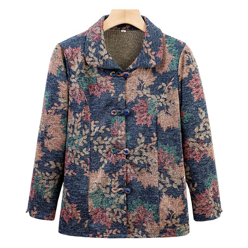 Осенняя одежда для среднего и пожилого возраста, женская рубашка с длинным рукавом для мамы, топ для 70-летней бабушки, весна-осень, тонкое пальто, одежда для пожилых дам