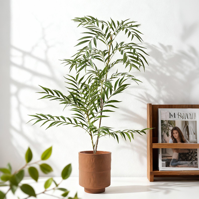 Simulated Green Leaf Palm Branches, Fake Leaves, Home Desktop Flower Arrangements, Indoor Landscape Landscaping Leaves, Fake Green Plants