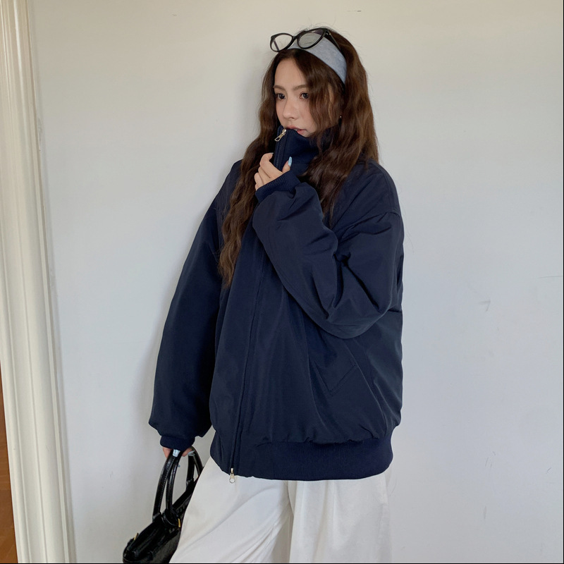 韩系短款工装夹克女短款2025秋冬立领冲锋棉衣美式感棉衣潮流外套|undefined