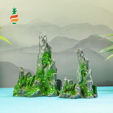 水族景觀配件仿真小假山擺件魚缸造景跨境專供裝飾酒店中式餐桌轉