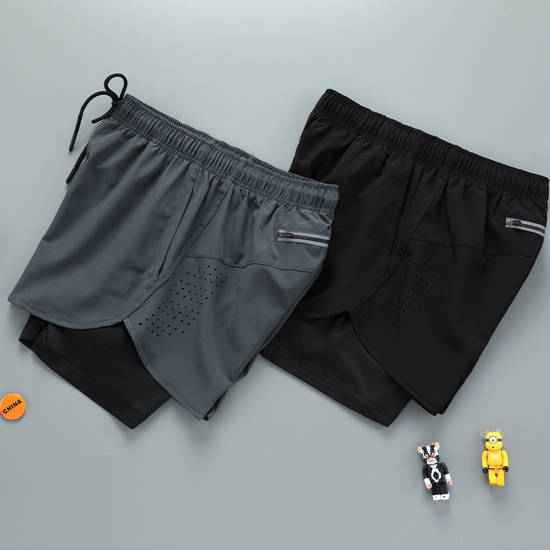 Cross-border Sports Shorts Men's Outdoor Summer Loose Sports Pants Men's Woven Polyester Fitness Shorts Wear-resistant and Drape-resistant