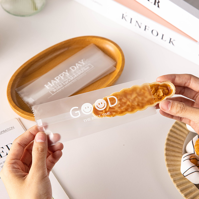 网红透明英文糯米船包装袋密封船型焦糖杏仁饼干家用烘焙袋子