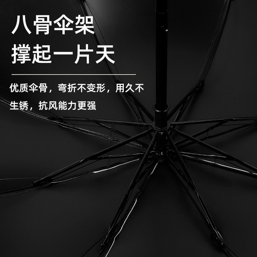 UV black rubber sun umbrella sunscreen UV-blocking sunshade umbrella for women, foldable umbrella, factory wholesale, printed advertising umbrella