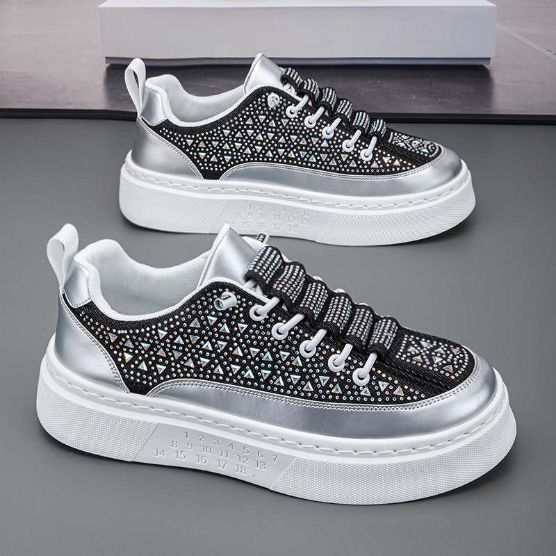 轻奢镶钻夏季一脚蹬透气休闲鞋潮低帮软底运动男鞋子直播百搭板鞋