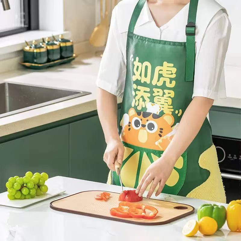 여성용 주방 요리용 세련된 새로운 방수 및 방유 앞치마 작업용 남성용 민소매 앞치마 작업 인쇄