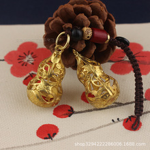 黄铜两色原色镂空双鱼葫芦钥匙车挂件坠圈地摊爆款老少男女通用