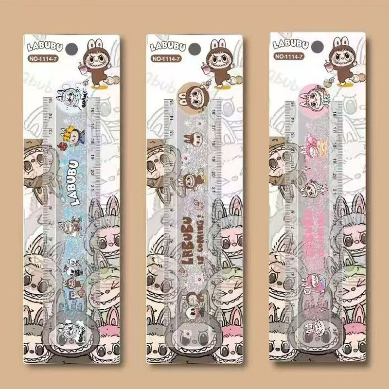 クロスボーダー LABUBU 漫画流砂定規 20 センチメートル学生定規セットラブブ定規試験波線供給|undefined