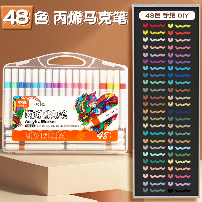 Color doble cabeza 48 36 conjunto estudiante especial lavable y opaco los niños no tóxicos seguros l marcador acrílico medio