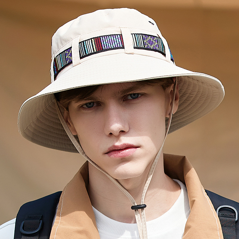 Chapeau d'alpinisme avec ruban pour hommes, chapeau de pêcheur Simple, pare-soleil attaché, coupe-vent, nouvelle collection printemps/été_voghion.com