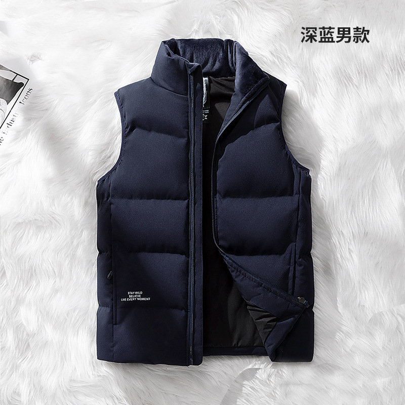 High-end suelto chaleco blanco de color sólido chaleco caliente hombro chaleco de plumón personalizado ropa de trabajo marca de moda hombre image 8