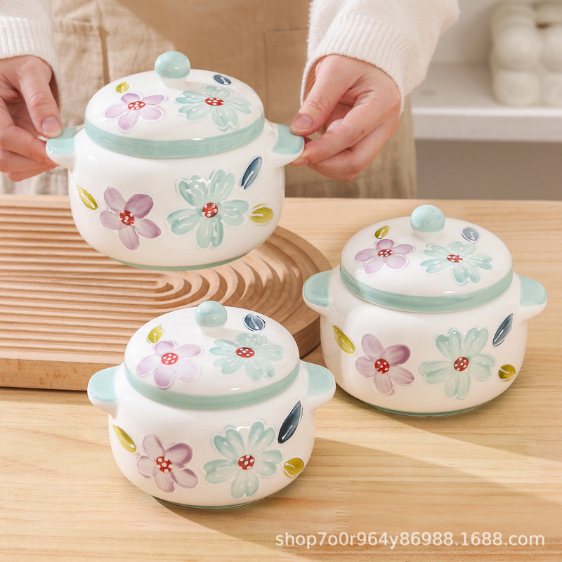 Japanese-Style Hand-Painted Water-Sealed Ceramic Stew Pot with Underglaze Color, Suitable for Home Use, Can Be Used for Steaming, Stewing Soup, Steaming Eggs, Bird's Nest, and Can Withstand High Temperatures, Also Suitable for Lard Storage Japanese-Style Hand-Painted Water-Sealed Ceramic Stew Pot with Underglaze Color, Suitable for Home Use, Can Be Used for Steaming, Stewing Soup, Steaming Eggs, Bird's Nest, and Can Withstand High Temperatures, Also Suitable for Lard Storage