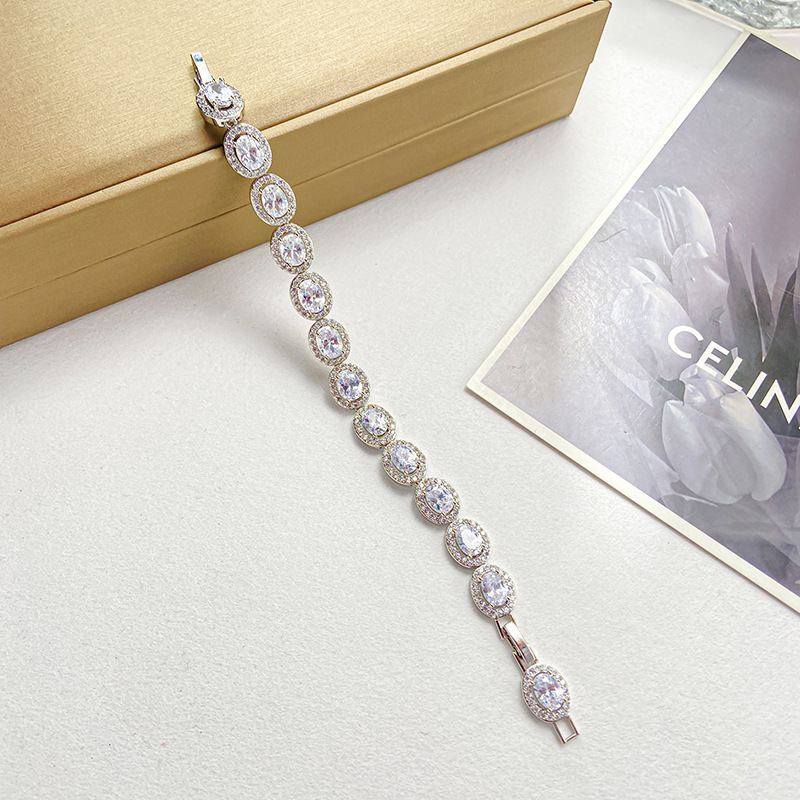 Fashion Geometric Copper Inlay Zircon Bracelets 1 Piece