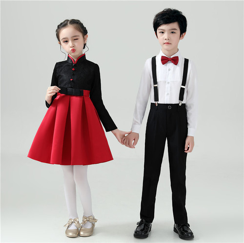 New Year's Day children's performance costumes, primary school boys' choir uniform, girls' dance skirt, recitation competition performance attire