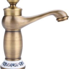 European antique retro brass faucet blue and white porcelain faucet magic lamp antique black gold platinum wash basin
