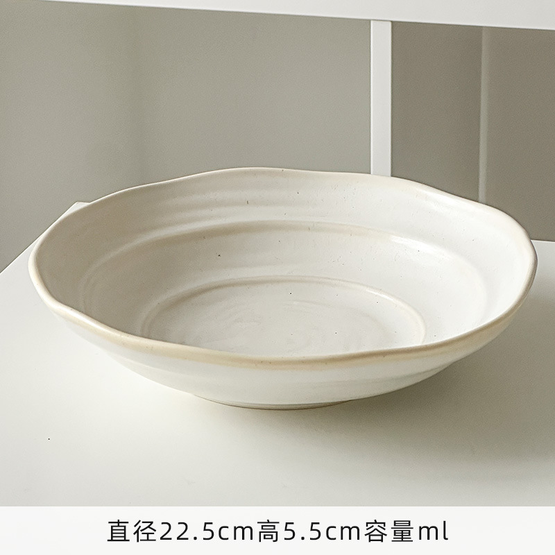 穆尼 复古做旧西餐盘高级感窑变釉牛排盘子沙拉甜品水果盘意面碗|undefined