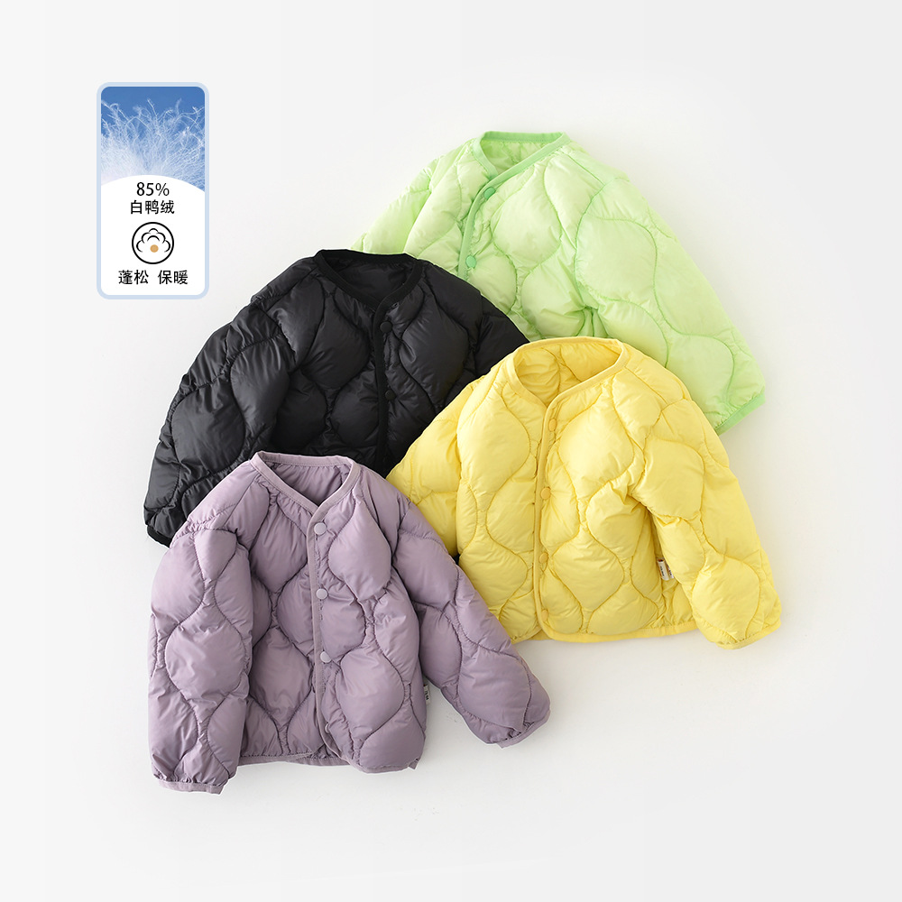婴幼儿冬季新款羽绒服女宝宝白鸭绒轻薄男童冬装洋气外套50007