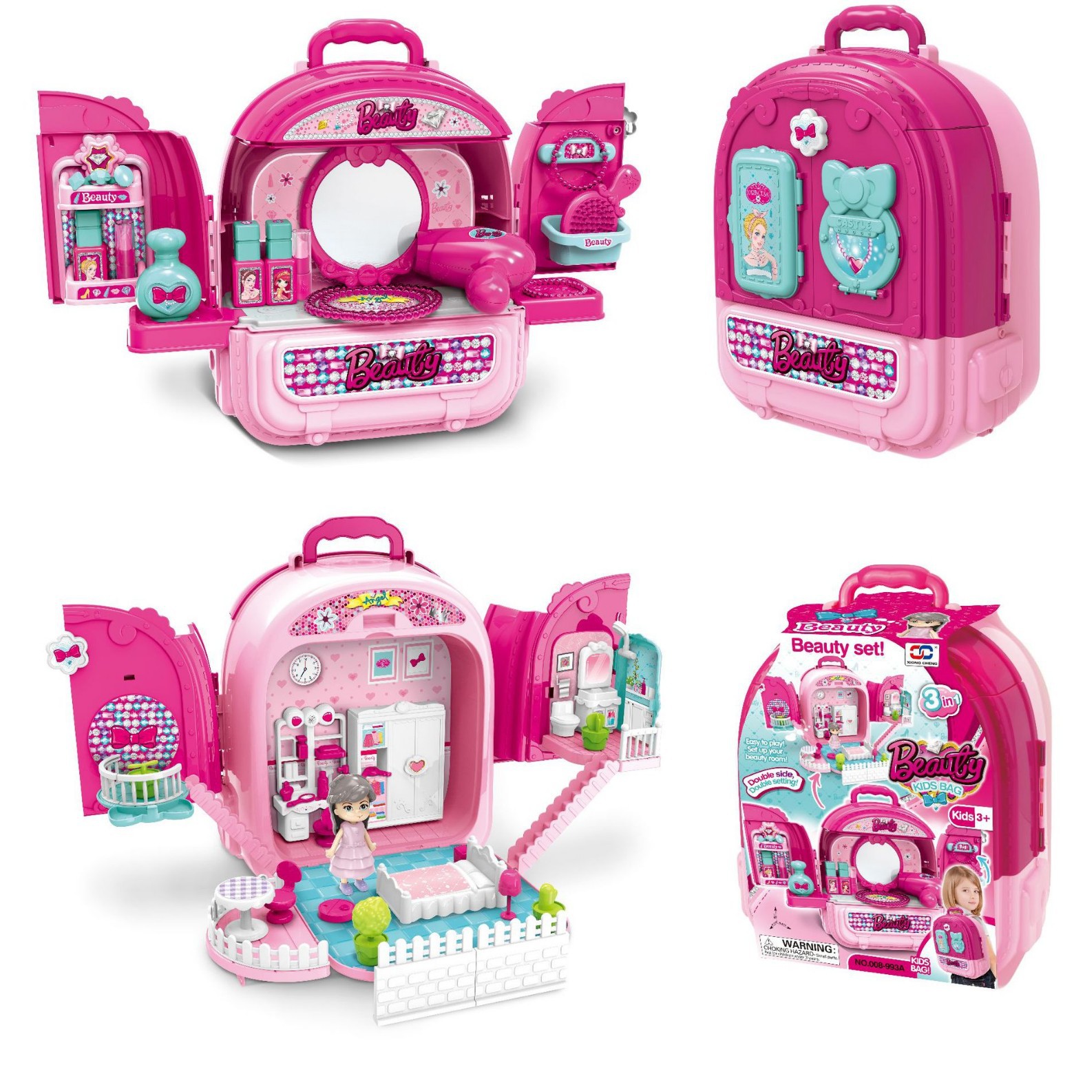 Cross-border New Products Children's Simulation Tools Play Toys 3 in 1 Tools Backpack Multifunctional Educational Toys