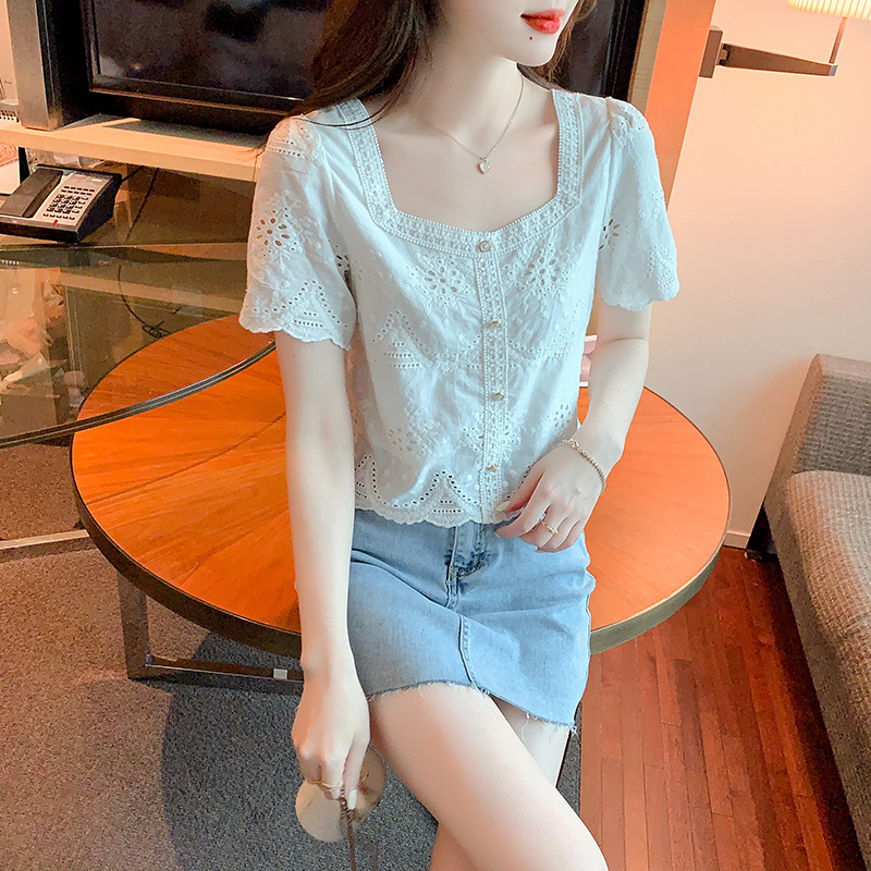 lace silk body-friendly summer fashionable shiffon T-shirt