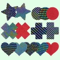 Оптовые лазерные сексуальные накладки на соски, одноразовые накладки на соски, анти-выпуклые накладки на грудь, сексуальные накладки на соски с пайетками