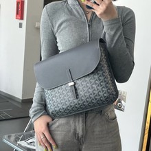 狗牙高德雅男女通勤包公文包翻盖邮差包帆布牛皮包手链条斜挎包