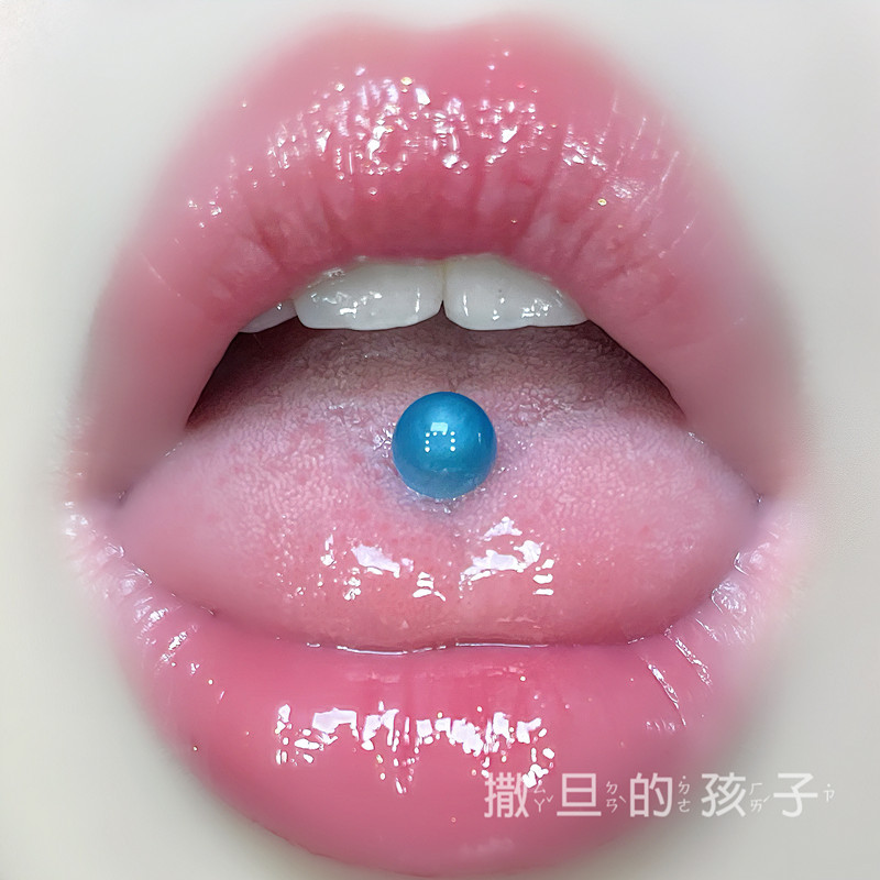 Labret stud lip piercing jewelry styling detail