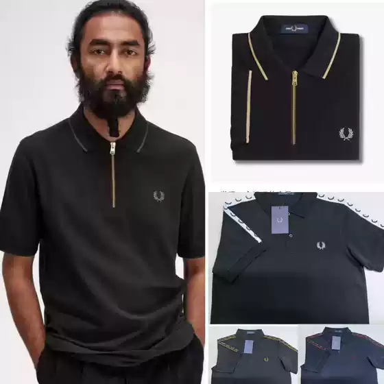Men's Half-Zip Polo Shirt with Collar Short Sleeve T-Shirt Breathable Pique Cotton Comfortable