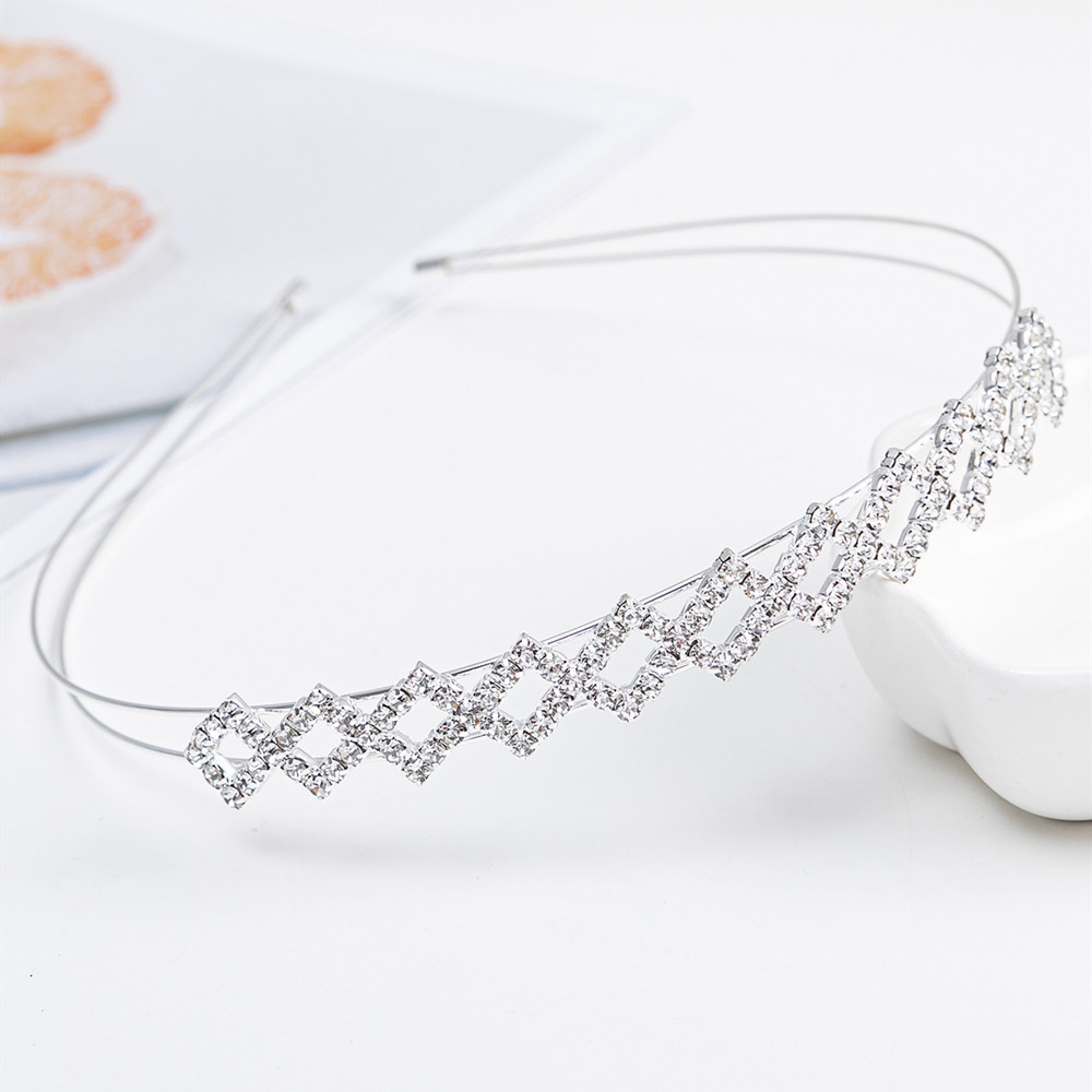 1 Piece Quantity Daily Occasion Rhinestone Material Simple Style Square Rhinestone Inlay Rhinestones Hair Band 1 Piece