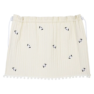 window curtains, cartoon design, car sunshade, Car curtains - quilted-pom-pom-embroidered-curtains-with-black-and-white-dog-pattern