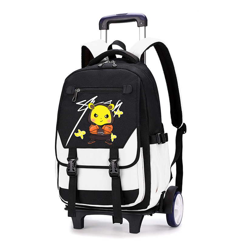 Peces naturales de una pieza de entrega de dibujos animados carro mochila 2-6 Grado de seis ruedas escalera al por mayor imprimible LOGOTIPO