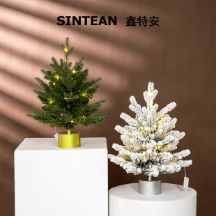 Xintean Creative Music Box Rotating Music Christmas Tree Flocking Mini Bare Tree suit with Christmas Gifts