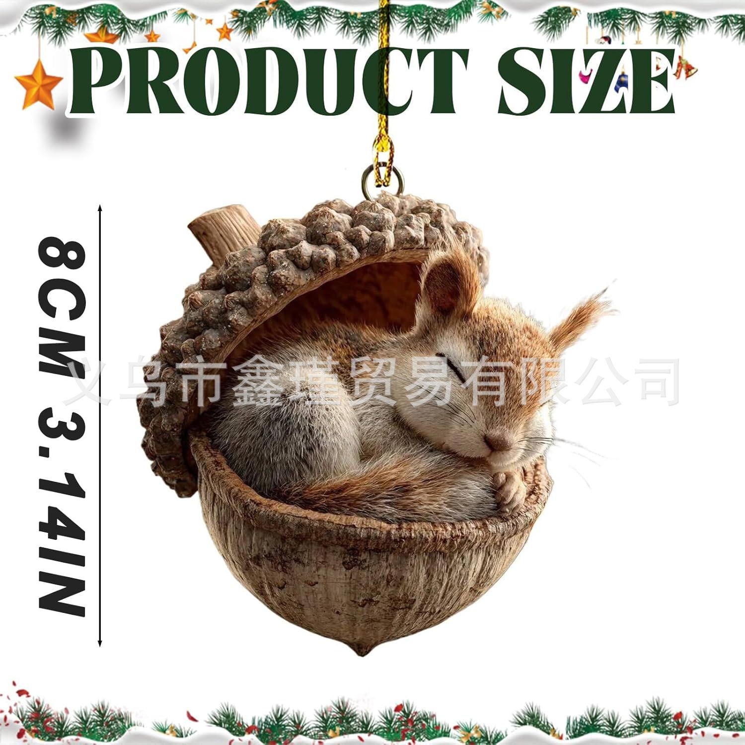 Explosiones transfronterizas mapache erizo decoraciones de árbol de Navidad búho decoraciones de Navidad colgantes planos acrílicos image 7