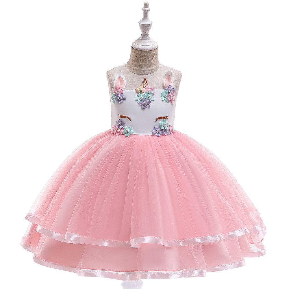 Vestido de unicornio para niñas, vestido para actuaciones, vestido de princesa unicornio, vestido tutú de malla y encaje, disfraz para actuaciones