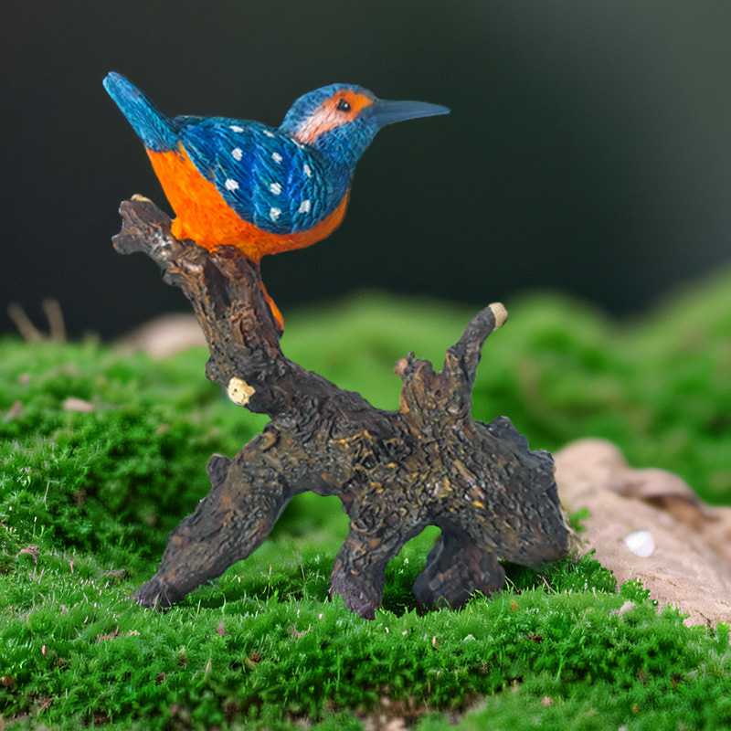 Accesorios de decoración de escritorio de micro paisaje de aves navideñas explosivas, pecera de resina creativa, método antiguo de cultivo de peces, decoración de paisaje