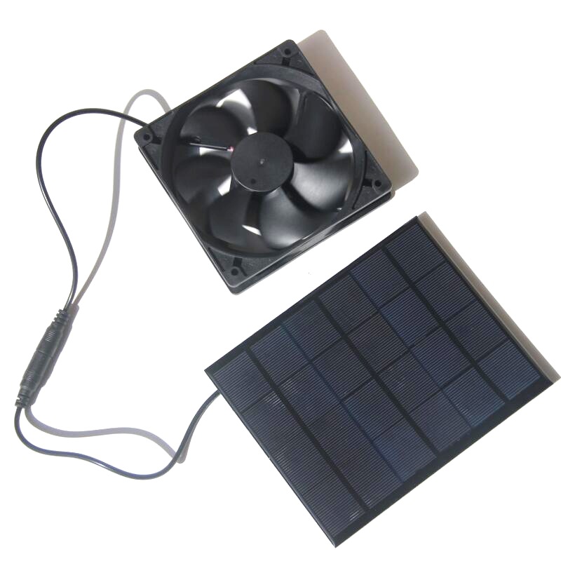 3.5W solar panel fan solar pet exhaust fan chicken dog cat solar air flow fan