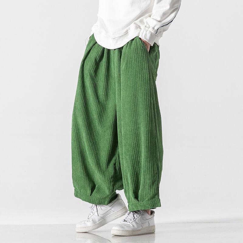2026 Autumn and Winter New Men's Large Size Hong Kong Style Loose Casual Japanese Workwear Corduroy Harem Wide-Leg Pants Trendy 2026 Autumn and Winter New Men's Large Size Hong Kong Style Loose Casual Japanese Workwear Corduroy Harem Wide-Leg Pants Trendy