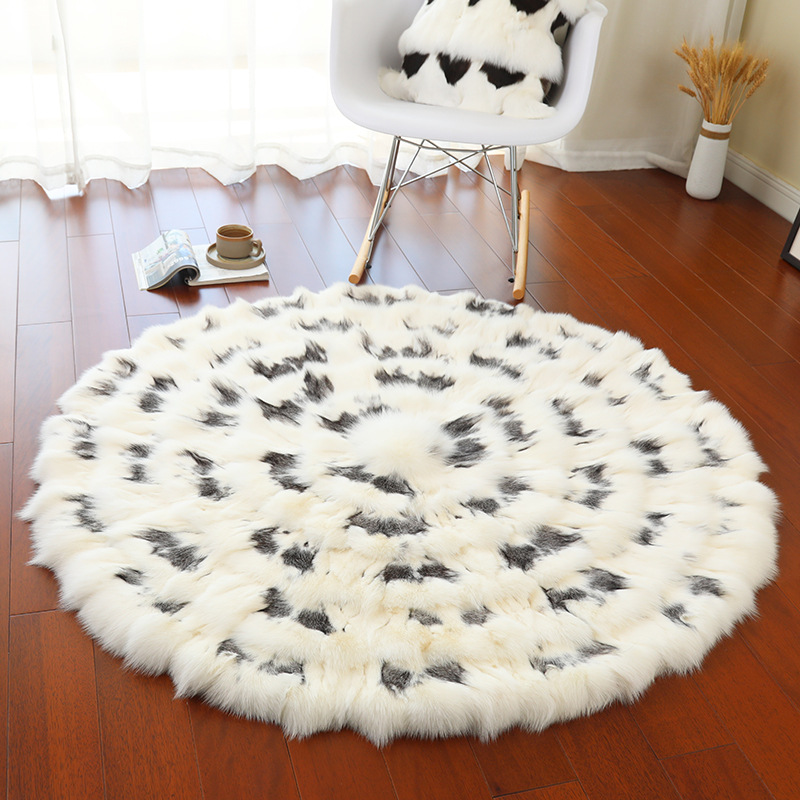 Rug Round – 简哆哆 Car Carpet - stone-fox-natural-fox-fur-approx-48cm-diameter-seat-cushion