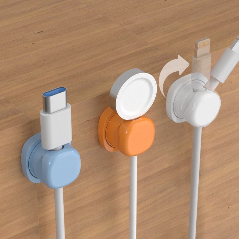 回転可能なケーブルオーガナイザーデスクトップデータケーブル収納と整理ケーブル携帯電話充電ケーブルクリップスプリング固定ケーブルオーガナイザー|undefined
