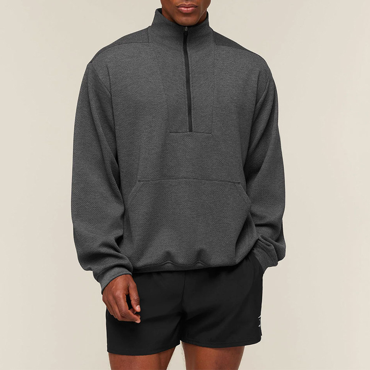 Cross-border men's half-zip stand-up collar sports sweatshirt, lightweight and warm top, outdoor commuting casual sports jacket