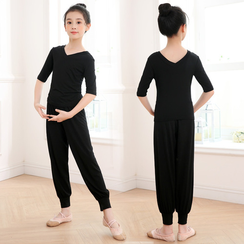 Children's dance clothing, female modal body training clothing, children's yoga clothing, Chinese dance clothing, Latin dance clothing