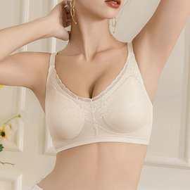 婷婷6613#细腻蕾丝网纱文胸全固定薄杯M-2XL舒适裸感尾货内衣批发