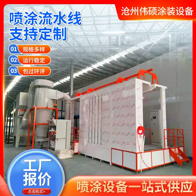 全自动五金喷塑喷涂流水线环保型工业涂装设备静电粉末喷涂流水