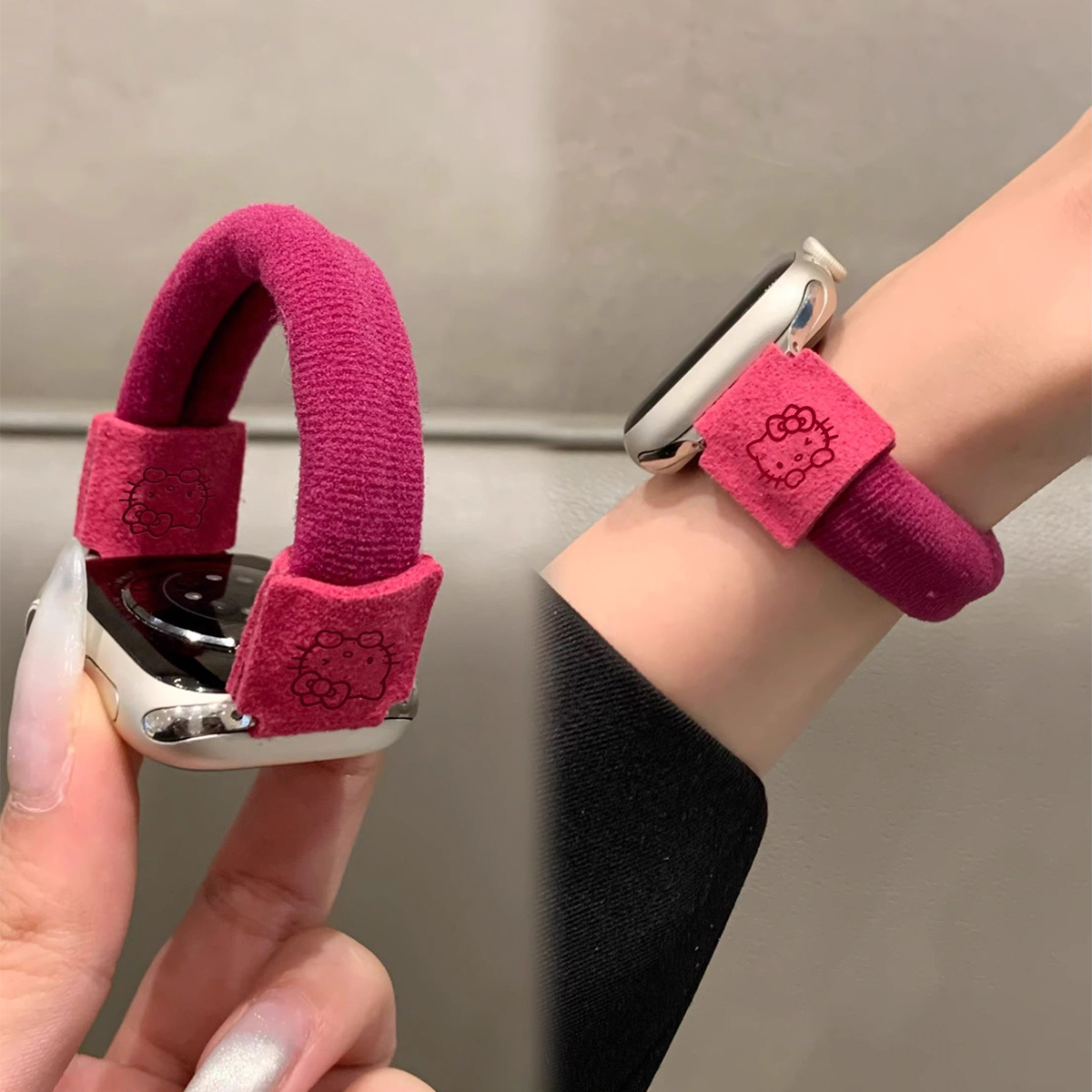 For iwatchs10 strap s9 woven s8 single loop apple s7 watch s6 women's watch with high sense of women